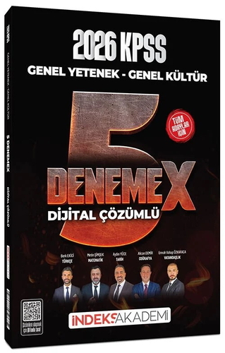 KPSS Genel Yetenek Genel Kültür 5 DenemeX Dijital Çözümlü İndeks Akademi Yayınları 2026