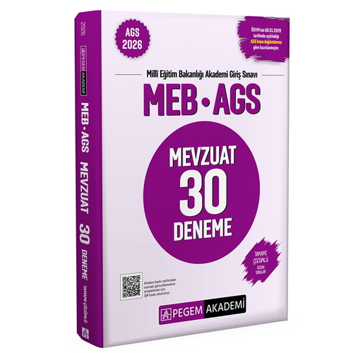 MEB AGS  Mevzuat 30 Deneme Tamamı Çözümlü Pegem Akademi Yayınları 2026