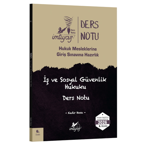 Hakimlik HMGS Ders Notu İş ve Sosyal Güvenlik Hukuku İmtiyaz Yayınları 2026