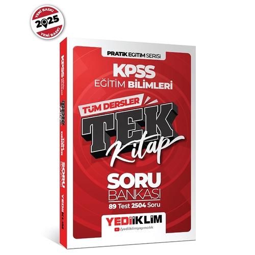 KPSS Eğitim Bilimleri Pratik Serisi Tüm Dersler Tek Kitap Soru Bankası Yediiklim Yayınları 2025
