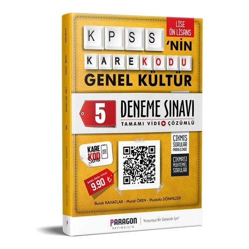 Lise Önlisans KPSS’nin KareKodu Genel Kültür 5 Deneme Sınavı Paragon Yayınları 2020
