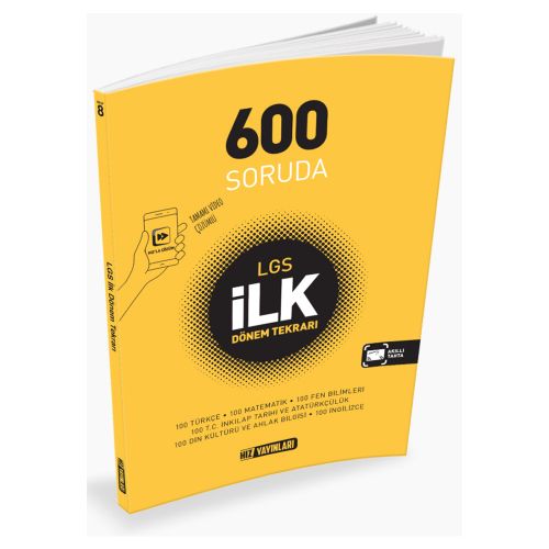 8. Sınıf 600 Soruda LGS İlk Dönem Tekrarı Hız Yayınları