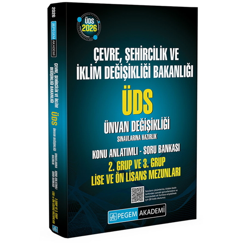 Çevre Şehircilik Bakanlığı ÜDS Konu Anlatımlı Soru Bankası 2. Grup ve 3. Grup Ön Lisans Pegem Akademi Yayınları 2026