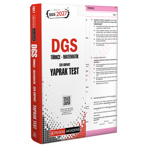 DGS Türkçe-Matematik Çek Kopart Yaprak Test Pegem Akademi 2027