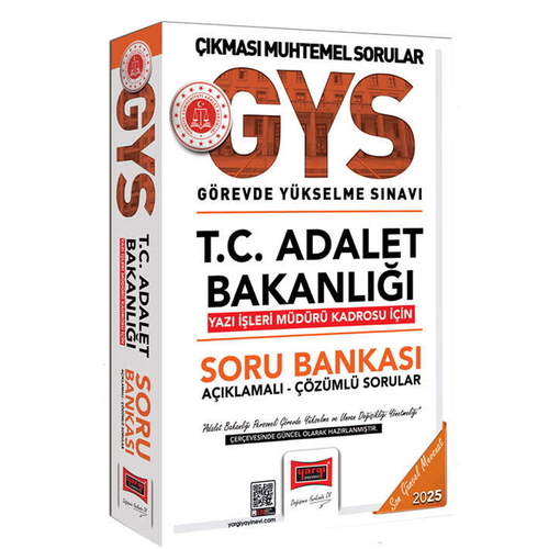 GYS Adalet Bakanlığı Yazı İşleri Müdürü Kadrosu İçin Soru Bankası Yargı Yayınları 2025