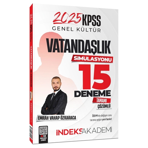 KPSS Vatandaşlık Simülasyonu 15 Deneme Tamamı Çözümlü İndeks Akademi Yayınları 2025