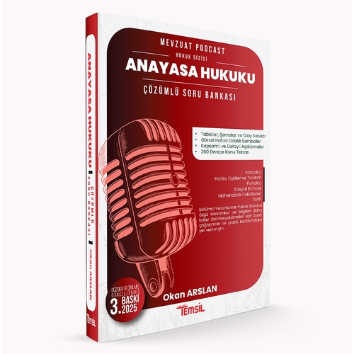 Mevzuat Podcast Anayasa Hukuku Çözümlü Soru Bankası Temsil Kitap Yayınları 2024