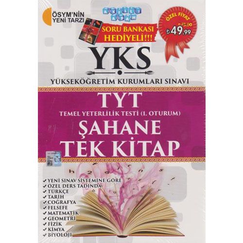 YKS TYT Şahane Tek Kitap Soru Bankası Hediyeli 1. Oturum Akıllı Adam Yayınları