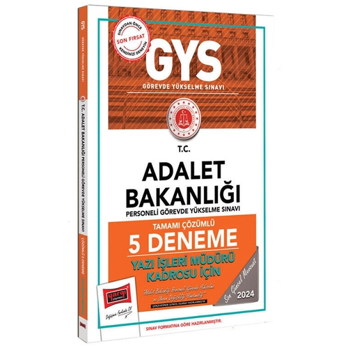 GYS Adalet Bakanlığı Yazı İşleri Müdürü Kadrosu İçin 5 Deneme Yargı Yayınları 2024