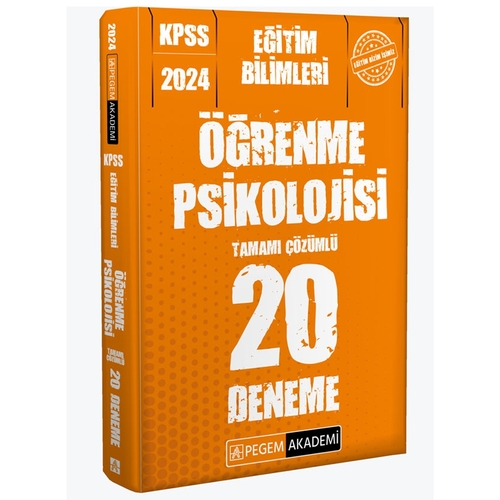 KPSS Eğitim Bilimleri Öğrenme Psikolojisi 20 Deneme Pegem Akademi Yayınları 2024