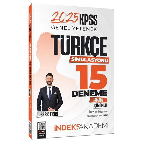 KPSS Türkçe Simülasyonu 15 Deneme Tamamı Çözümlü İndeks Akademi Yayınları 2025