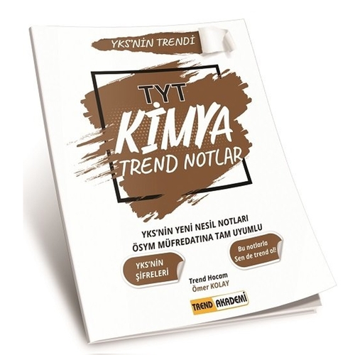 YKS TYT Kimya Trend Notlar Trend Akademi Yayınları 2021
