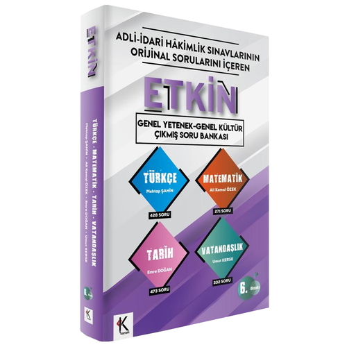 Etkin Genel Yetenek Genel Kültür Çıkmış Soru Bankası Temsil Kitap Yayınları 2026