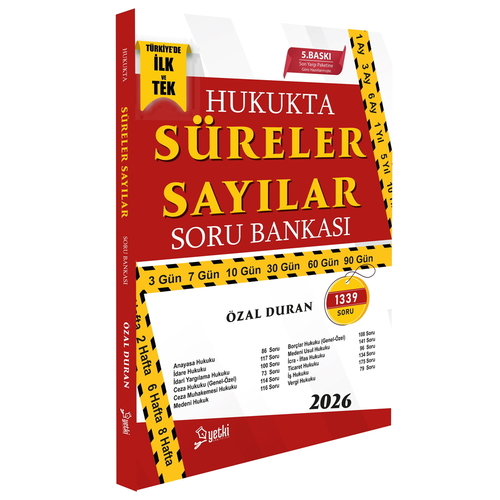 Hukukta Süreler Sayılar Soru Bankası Yetki Yayınları 2026