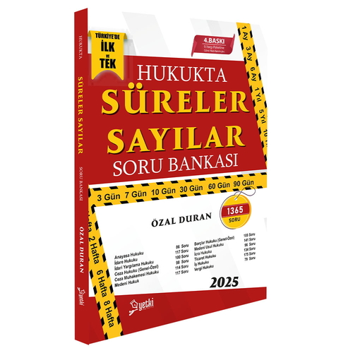 Hukukta Süreler ve Sayılar Soru Bankası Yetki Yayınları 2025