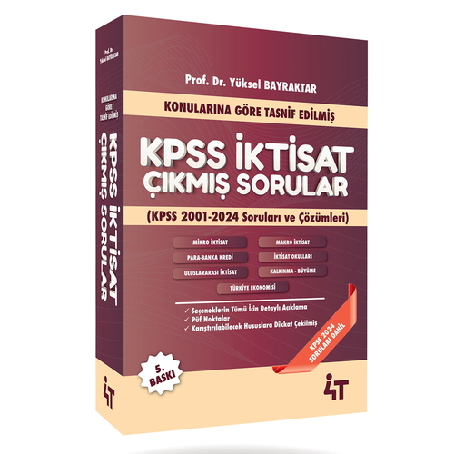 Konulara Göre KPSS A Grubu İktisat 2001-2024 Çıkmış Sorular 4T Yayınları 2025