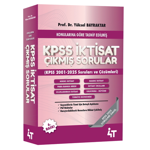 Konulara Göre KPSS A Grubu İktisat 2001-2025 Çıkmış Sorular 4T Yayınları 2026