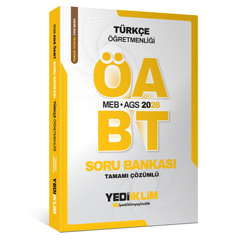 MEB AGS ÖABT Türkçe Öğretmenliği Tamamı Çözümlü Soru Bankası Yediiklim Yayınları 2026