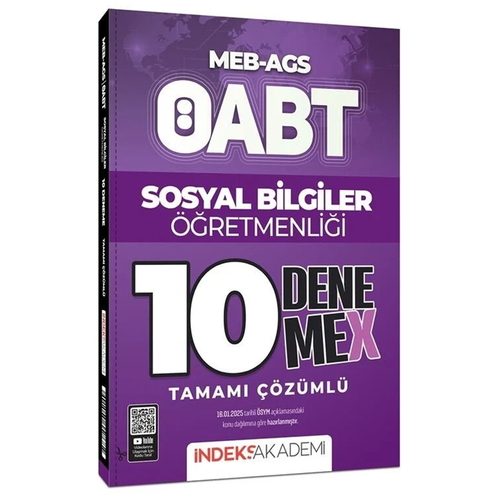 ÖABT MEB AGS Sosyal Bilgiler Öğretmenliği 10 DenemeX İndeks Akademi Yayınları 2025