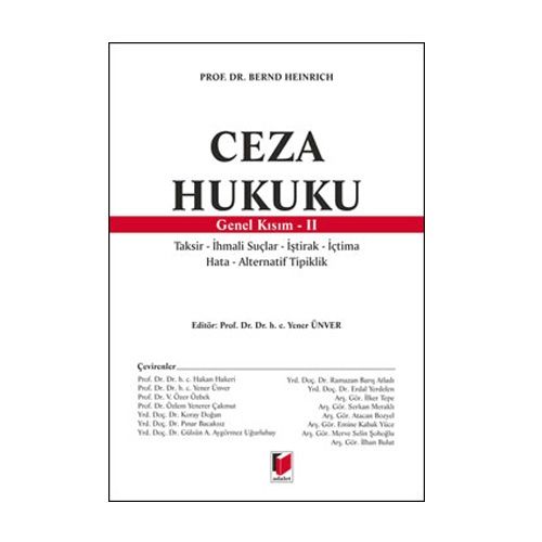 Ceza Hukuku Genel Kısım II - Bernd Heinrich, Yener Ünver