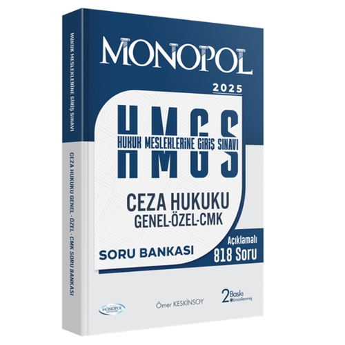 HMGS Ceza Hukuku Genel ve Özel CMK Soru Bankası Monopol Yayınları 2025