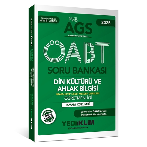MEB AGS ÖABT Din Kültürü ve Ahlak Bilgisi Öğretmenliği Soru Bankası Yediiklim Yayınları 2025