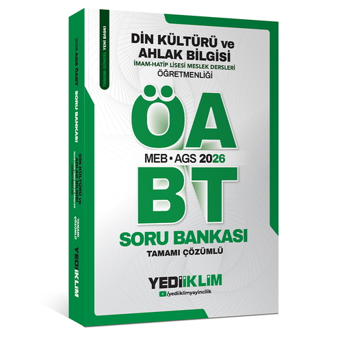 MEB AGS ÖABT Din Kültürü ve Ahlak Bilgisi Öğretmenliği Soru Bankası Yediiklim Yayınları 2026