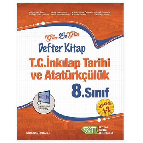 8. Sınıf TEOG T.C. İnkılap Tarihi ve Atatürkçülük Gün Be Gün Defter Kitap 1-2 Seçkin Eğitim Teknikleri