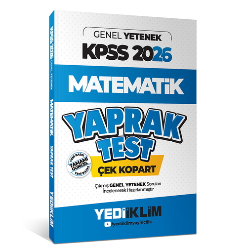 KPSS Genel Yetenek Matematik Çek Kopart Yaprak Test Yediiklim Yayınları 2026