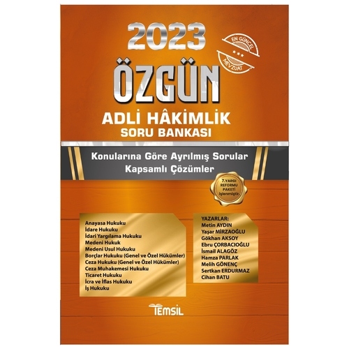 Özgün Adli Hakimlik Soru Bankası Temsil Kitap Yayınları 2023