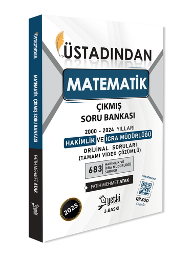 Üstadından Matematik Hakimlik İcra Müdürlüğü Çıkmış Soru Bankası Yetki Yayınları 2025