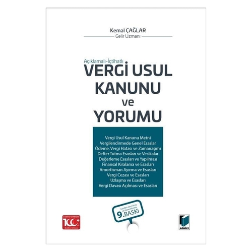 Vergi Usul Kanunu ve Yorumu Açıklamalı ve İçtihatlı - Kemal Çağlar