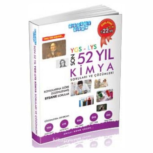 Son 52 Yıl YGS-LYS Kimya Soruları ve Çözümleri - Akıllı Adam Yayınları