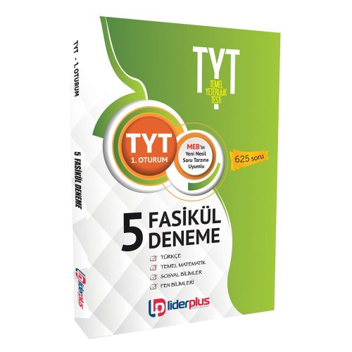 TYT Temel Yetenek Testi 5 Fasikül Deneme Lider Plus Yayınları