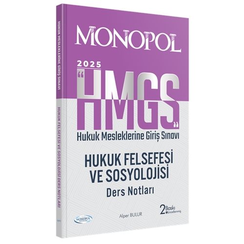 HMGS Hukuk Felsefesi ve Sosyolojisi Ders Notları Monopol Yayınları 2025
