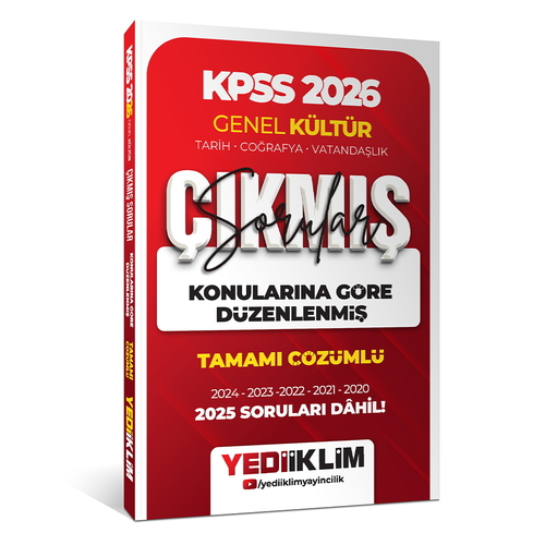 KPSS Genel Kültür Konularına Göre Düzenlenmiş Çıkmış Sorular Yediiklim Yayınları 2026