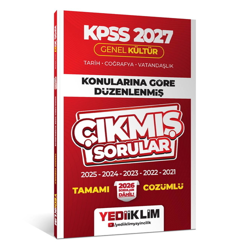 KPSS Genel Kültür Konularına Göre Düzenlenmiş Çıkmış Sorular Yediiklim Yayınları 2027