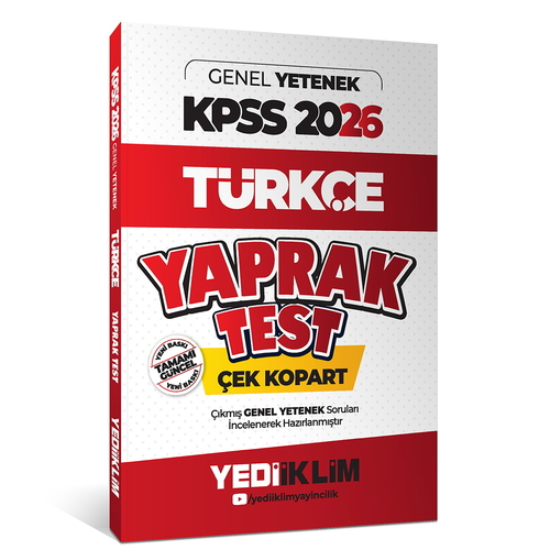 KPSS Genel Yetenek Türkçe Çek Kopart Yaprak Test Yediiklim Yayınları 2026