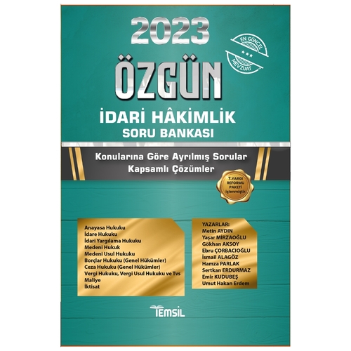 Özgün İdari Hakimlik Soru Bankası Temsil Kitap Yayınları 2023