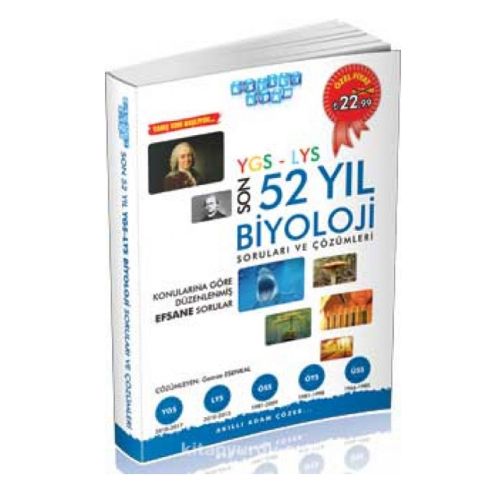 Son 52 Yıl YGS-LYS Biyoloji Soruları ve Çözümleri - Akıllı Adam Yayınları