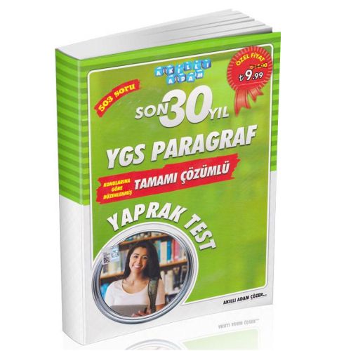 YGS Son 30 Yıl Paragraf Yaprak Test Akıllı Adam Yayınları