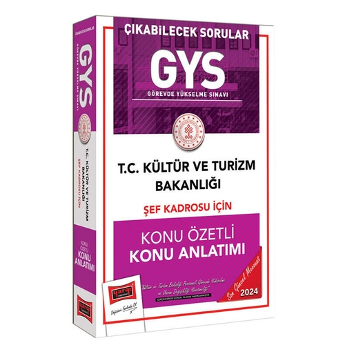 GYS T.C Kültür ve Turizm Bakanlığı Şef Kadrosu İçin Ortak Konular Konu Özetli Konu Anlatımı Yargı Yayınları 2024