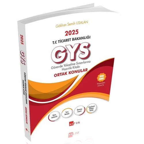GYS Ticaret Bakanlığı Ortak Konular Konu Anlatımlı Hazırlık Kitabı Akfon Yayınları 2025