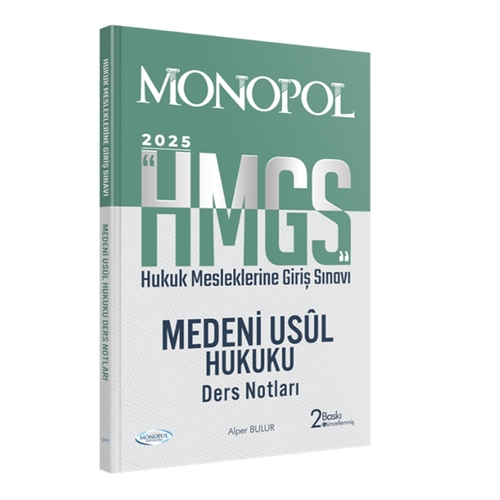 HMGS Medeni Usul Hukuku Ders Notları Monopol Yayınları 2025