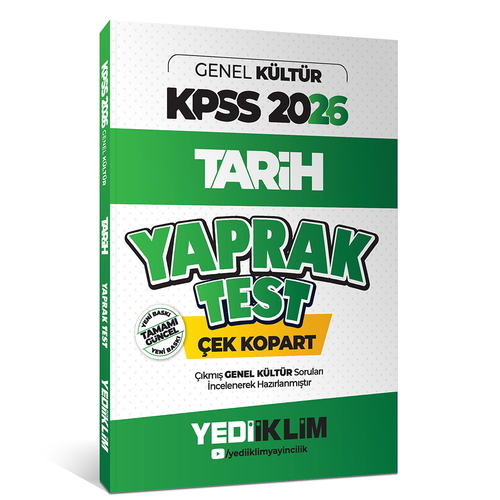 KPSS Genel Kültür Tarih Çek Kopart Yaprak Test Yediiklim Yayınları 2026
