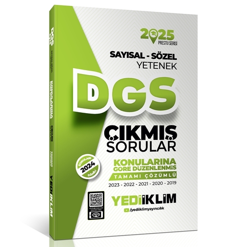 DGS Sayısal Sözel Yetenek Son 6 Sınav Çıkmış Sorular Yediklim Yayınları 2025