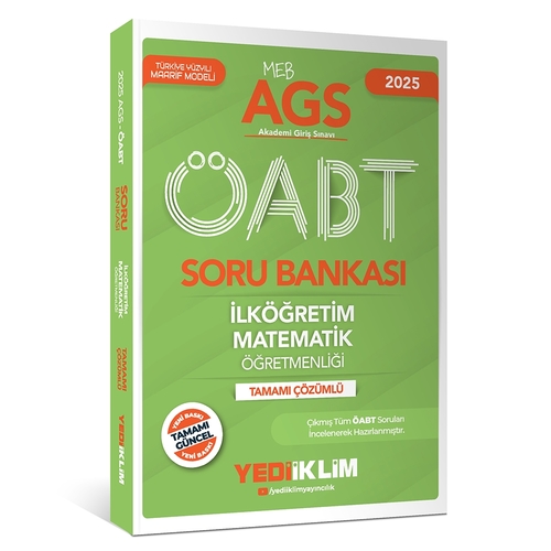 MEB AGS ÖABT İlköğretim Matematik Öğretmenliği Soru Bankası Yediiklim Yayınları 2025