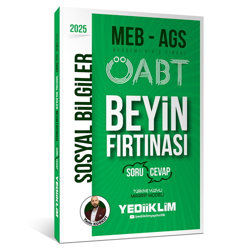 MEB AGS ÖABT Sosyal Bilgiler Öğretmenliği Beyin Fırtınası (Soru-Cevap) Yediiklim Yayınları 2025
