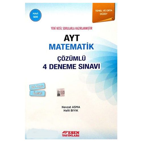 YKS AYT Matematik 4 Deneme Sınavı Mavi Seri Esen Yayınları