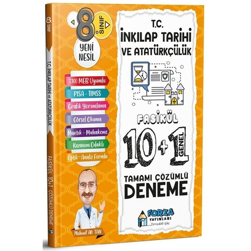 8. Sınıf T.C İnkılap Tarihi ve Atatürkçülük 10+1 Fasikül Deneme Forza Yayınları 2021
